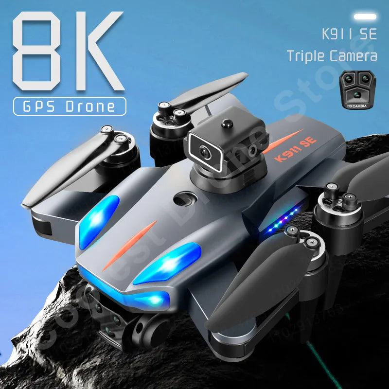 New K911 SE GPS Drone 8K Professional Obstacle Avoidance 4K Dualhd Camera 5G Brushless Motor Foldable Quadcopter Gifts Toys