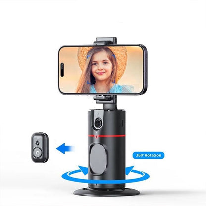 Auto Face Tracking Phone Holder Tripod, No App Required, 360° Rotation Smart Face Body Tracking Tripod Selfie Phone Camera Mount Cell Phone Stand for TIK Tok, Vlog, Live Streaming, Youtube Video